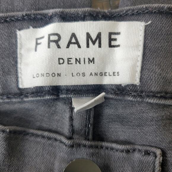 Frame Denim Dark Grey Zipped Ankle Le Skinny de Jeanne Size 26 - Picture 5 of 12